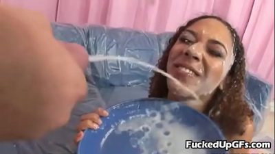 Ebony Girl Mimi Allen is in a Bukkake with Massive Sperm from Gangbang